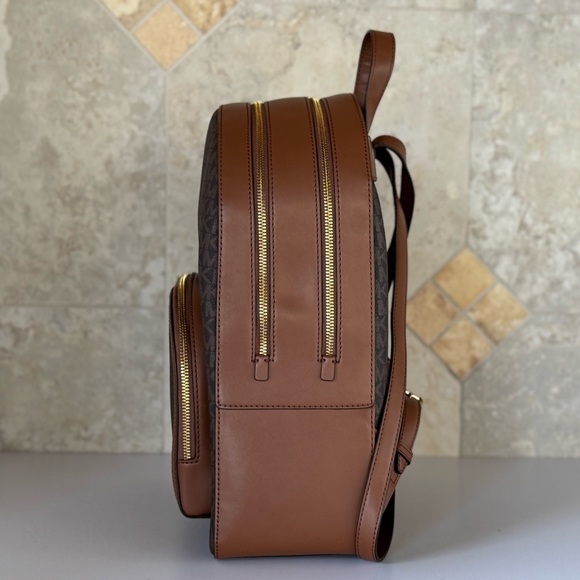 Michael Kors Jaycee Large Zip Pocket Backpack MK Brown - Picture 5 of 13